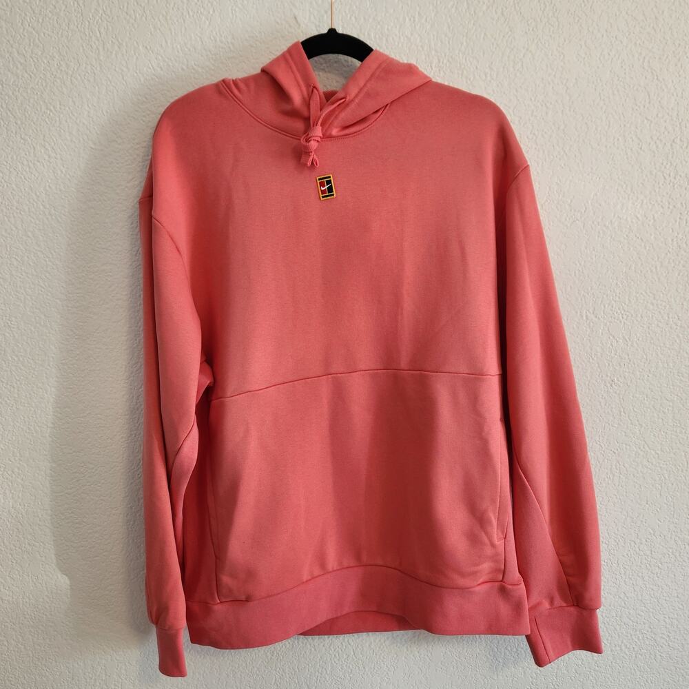 Nike Women's Medium Swoosh Logo Athletic Coral Pink Loose Dri-fit Sweatshirt New